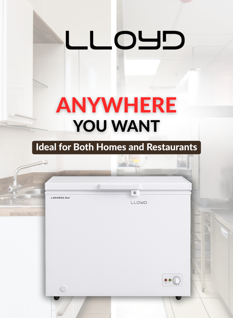 Lloyd 290 L Nett Capacity Chest Freezer, Model GOHT304FSH – 4-Star Energy Rating, Durable External Condenser, Deep Freezing Technology, Adjustable Thermostat, White Finish – Ideal for Home, Commercial & Restaurant Use