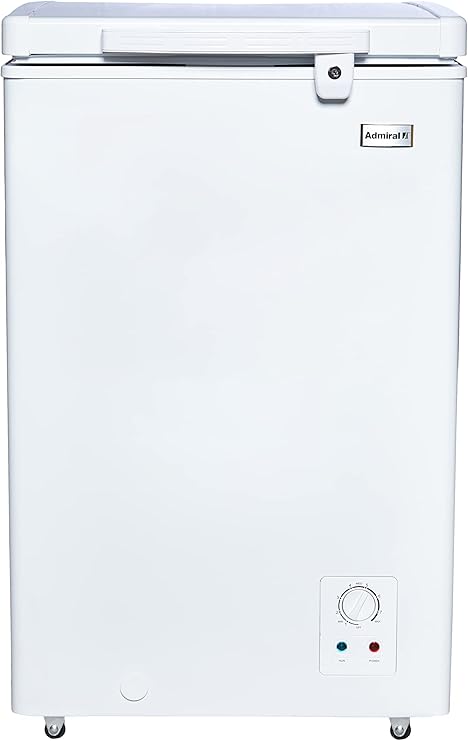 Admiral Chest Freezer (ADCF125WE) with gross capacity 125L, Net Capacity 98L, Outsider Condenser, Tropical Type, Lock and Key, with Lamp,White(1 YEAR WARRANTY).