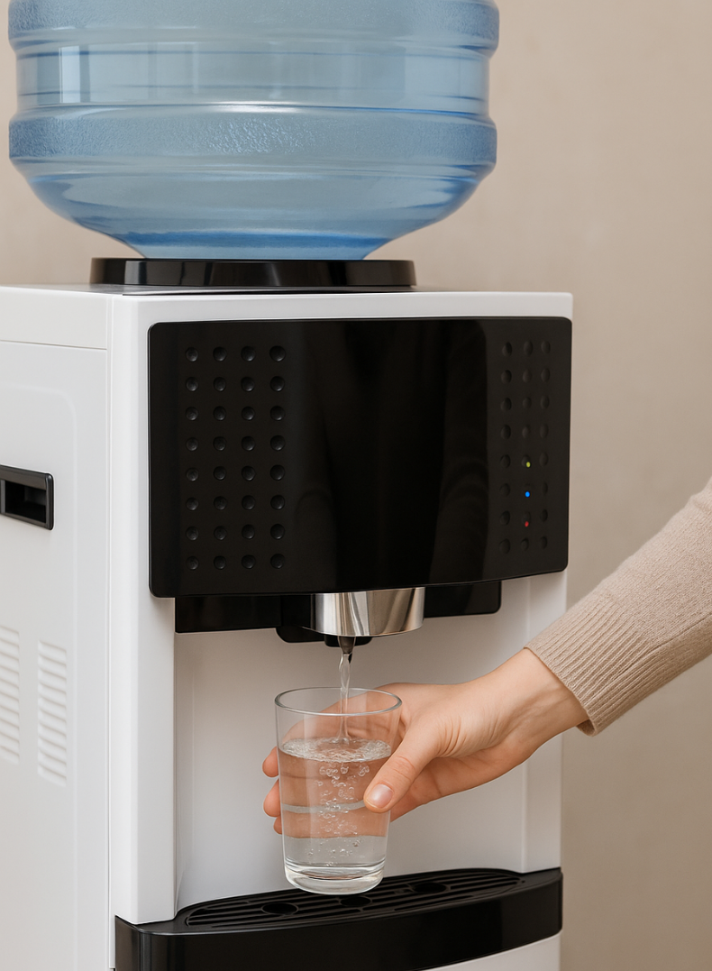 VENUS VWD5FS Top Load Water Dispenser | Touch-Free Sensor, Single Spout, Rust-Free Stainless Steel Tank, Anadon Compressor, White & Black Finish-One Year Warranty.