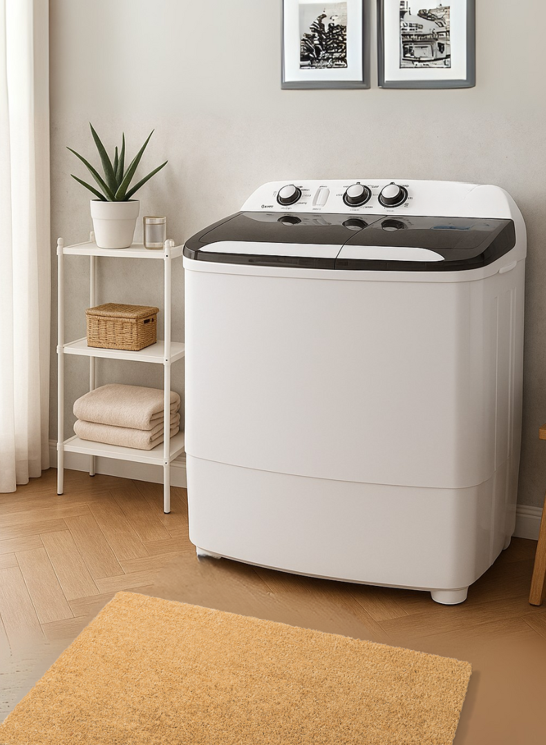 Venus 8KG Semi Automatic Washing Machine VWP820 – Semi-Transparent Lid, High-Efficient Motor, Spin Dry System, Easy-Turn Big Knobs, High-Grade Plastic Body-One Year Warranty.