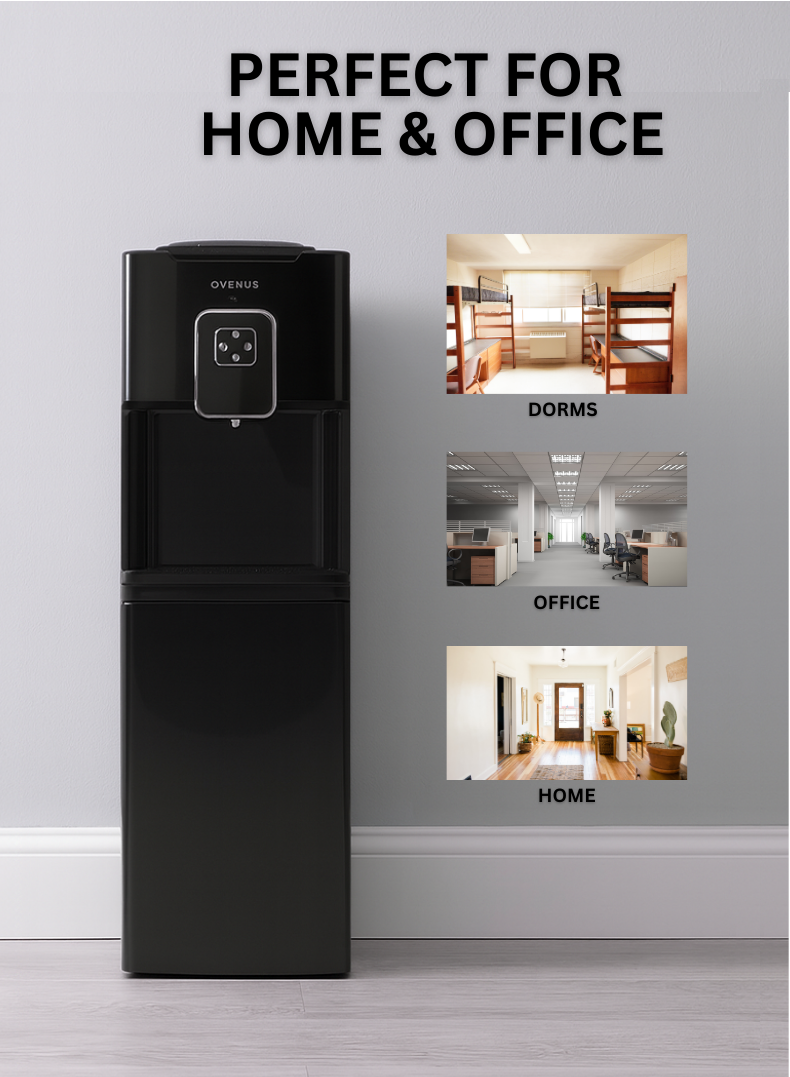 Venus Water Dispenser | Royal Black Finish, Single Spout, Digital Indicator, Rust-Free Water Tank – Stylish & Durable Design-VWD3FC-one year Warranty.