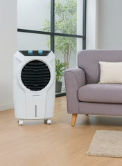 Bajaj Shield Series Glanza 30 Litres Personal Air Cooler – Compact & Stylish Cooler with Honeycomb Pads, Turbo Air Throw, Ice Chamber, Inverter Compatible, Energy Efficient Cooling for Bedrooms & Offices 480165 white