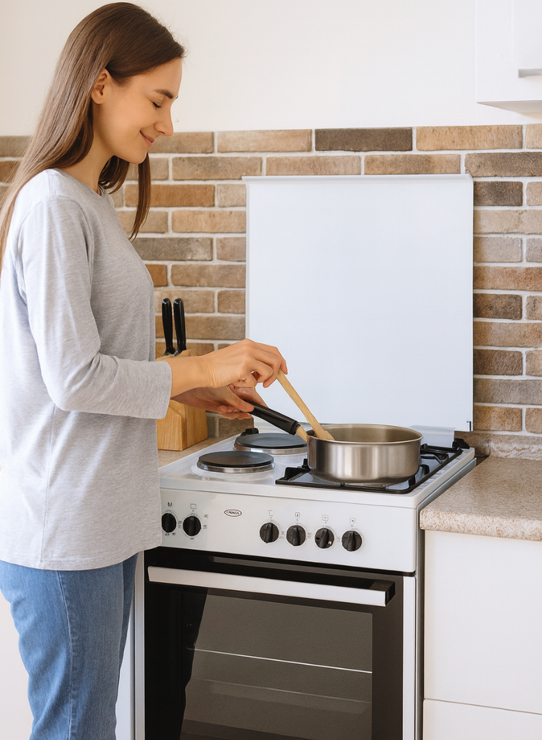 Venus 60x60 cm Stainless Steel Cooking Range | 2 Gas Burners + 2 Electric Hotplates | Electric Oven & Grill | Auto-Ignition | Made in Turkey