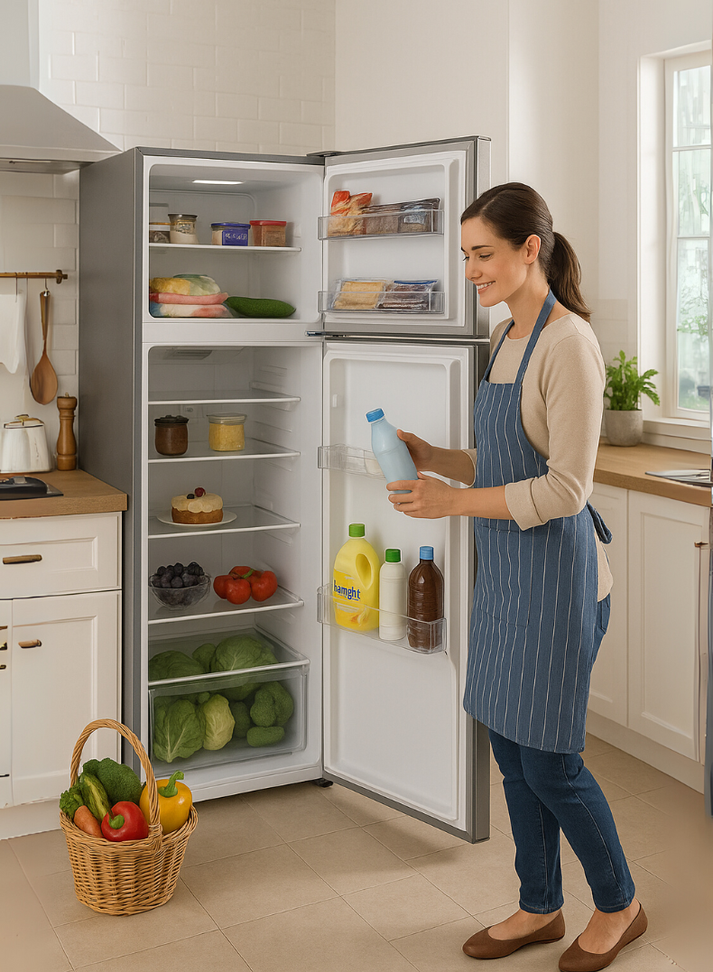 Lloyd 415 L Top Mount Refrigerator, Model GOFF444HWST1HC – Energy-Efficient Inverter Compressor, No-Frost Cooling Technology, Premium Inox Finish, Multi-Air Flow System, Adjustable Glass Shelves, LED Interior Lighting