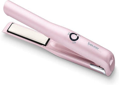 Beurer HS20 Cordless Rechargeable Hair Straightener With USB Charging Cable, 3 Fast-Heating Temperature Settings And Heat-Resistant Cover, Ideal For Travelling