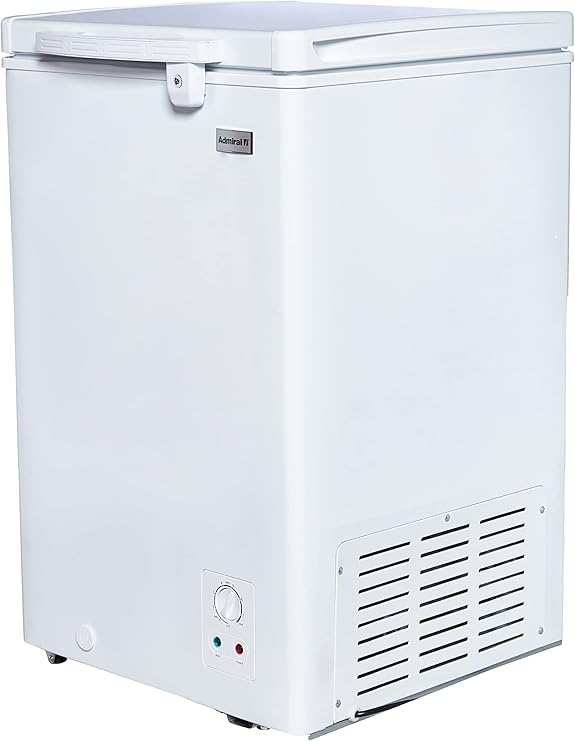 Admiral Chest Freezer (ADCF125WE) with gross capacity 125L, Net Capacity 98L, Outsider Condenser, Tropical Type, Lock and Key, with Lamp,White(1 YEAR WARRANTY).