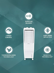 Bajaj TMH 20 Litres Personal Air Cooler – Compact & Portable Cooler with Honeycomb Pads, Powerful Air Throw, Ice Chamber, Inverter Compatible, Low Power Consumption for Bedrooms & Offices 480110 WHITE