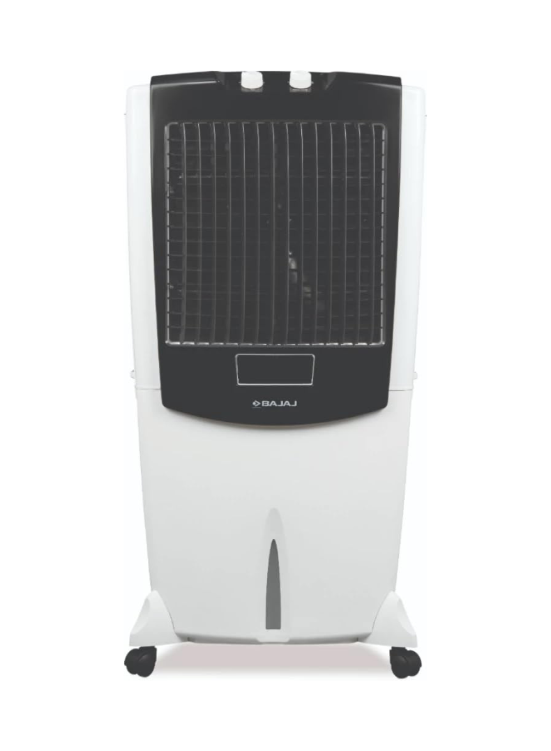 Bajaj Shield Series Mighty 115 Litres Desert Air Cooler – Heavy-Duty Cooler with Powerful Air Delivery, Honeycomb Pads, Ice Chamber, Inverter Compatible, Energy Efficient Cooling for Large Halls, Shops & Outdoor Spaces 480145 white