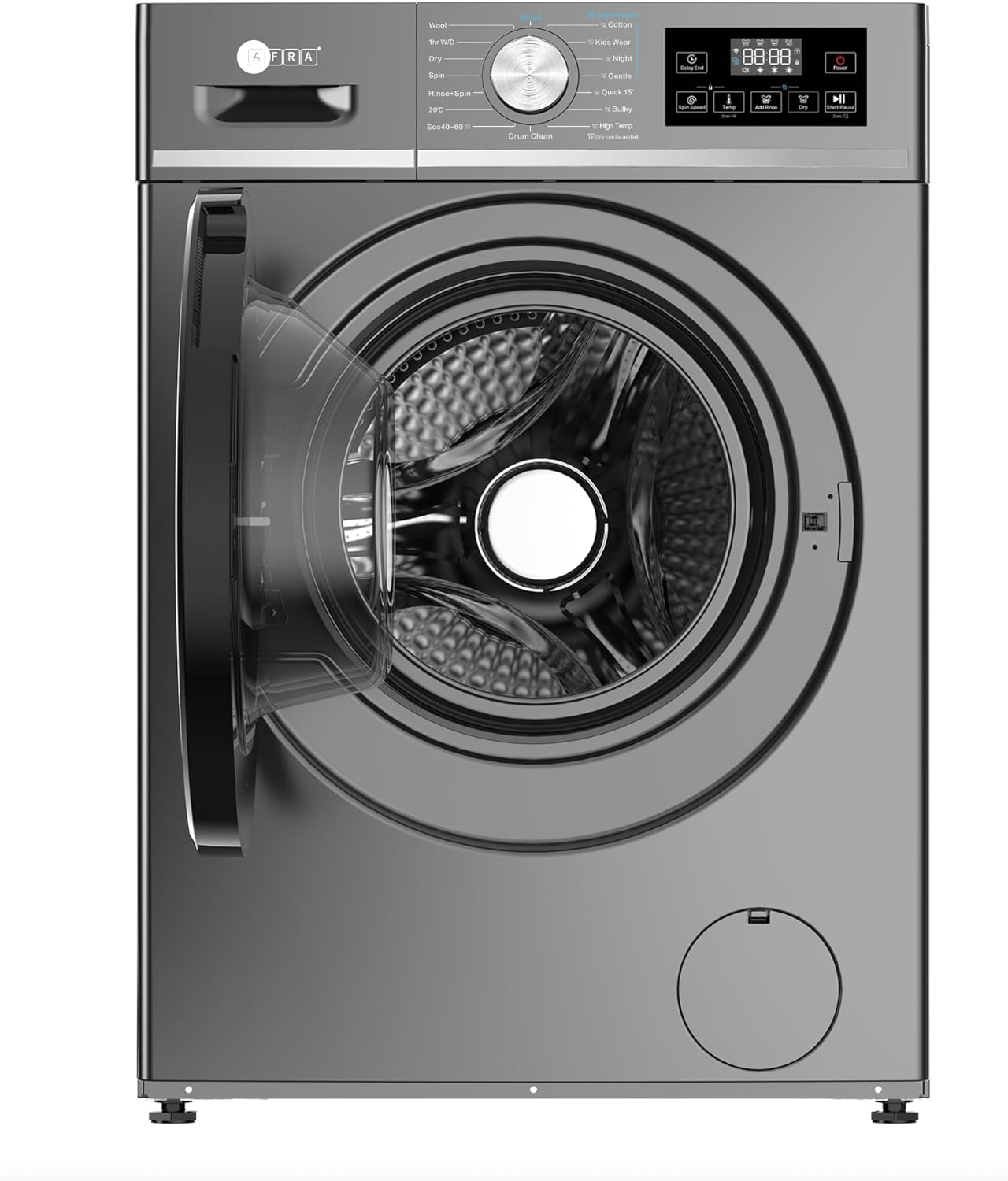 AFRA 6KG Front Load Washing Machine 1000RPM with Inverter Motor, Energy Saver Mode & Foam Removal Spray System, White – AF-0601FWMG, 1 Year Warranty