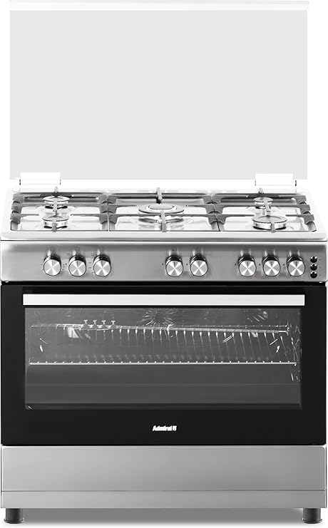 Admiral 60 * 90 Gas Cooker, Cast Iron Pan Support, Full Safety, Button Ignition, Silver, 1 Year Warranty (Made in Turkey)