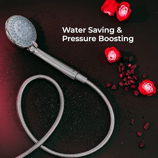 Geepas Gsw61085 5 Function Hand Shower - Portable In Contemporary Design, Rainfall-Circular & Power Massage Functions For Soothing Shower Experience | 0.1-0.3 Mpa | 1 Year Warranty