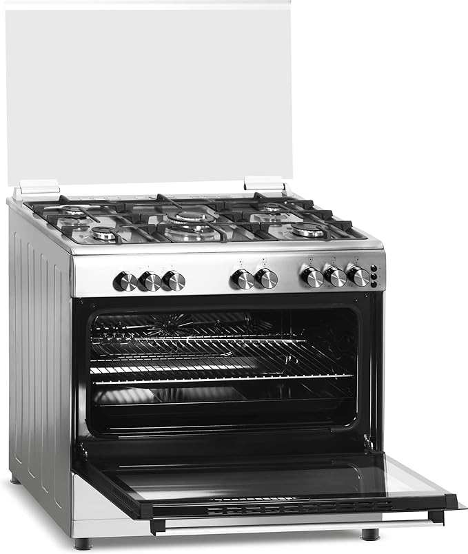 Admiral 60 * 90 Gas Cooker, Cast Iron Pan Support, Full Safety, Button Ignition, Silver, 1 Year Warranty (Made in Turkey)