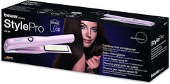 Beurer HS20 Cordless Rechargeable Hair Straightener With USB Charging Cable, 3 Fast-Heating Temperature Settings And Heat-Resistant Cover, Ideal For Travelling