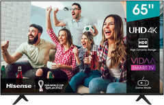 Hisense 75 Inch TV UHD Smart HDR 10/HLG Wifi (2.4GHZ) Bluetooth 5.0 DLNA HDCP Version H.265 decoder - 75A6GE (2021 Model)- Black