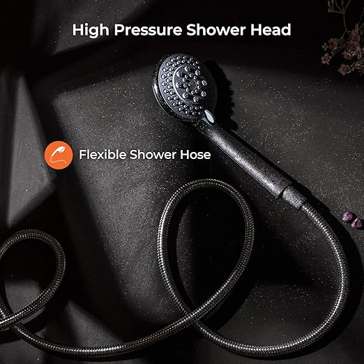 Geepas Gsw61085 5 Function Hand Shower - Portable In Contemporary Design, Rainfall-Circular & Power Massage Functions For Soothing Shower Experience | 0.1-0.3 Mpa | 1 Year Warranty