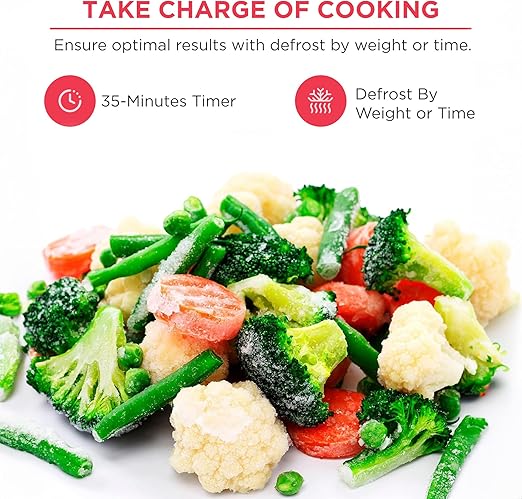 BLACK+DECKER Microwave Oven, 20L, 700W, 5 Power Levels, Defrost Function, 35-Min Timer, 255mm Glass Turntable for Even Cooking, Easy-Clean Cavity, Stylish Chrome Knobs – Black, MZ2005P-B5