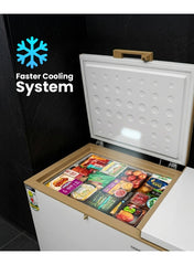 GEEPAS 550L Double Door Chest Freezer| Frozen Temperature -18°C HCF and FCKW Free| Highly Efficient Monolithic Foaming and Compressor Switch Off Function| Includes Lock and Key, 2 Food Baskets| 1 Year Warranty 550 L 230 W GCF55019WAH White