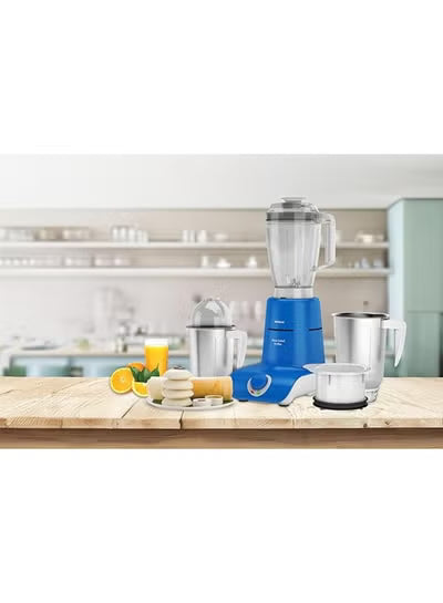 Havells Maxx Grind Ex Plus 900W Mixer Grinder cum Blender – Copper Motor, 1.5L Blender Jar, 2 Wet & Dry Jars, Convertible Chutney Jar Lid, Blue & White