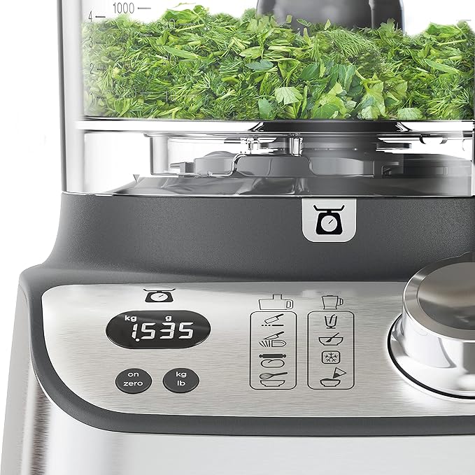 Kenwood Food Processor 1000W With Blender, Grinder Mill, Dual Metal Whisk, Dough Maker, CitrUS Juicer, Express Serve/Salad Kitchen Scale/Weighing Tray Fdm71.690Ss Silver