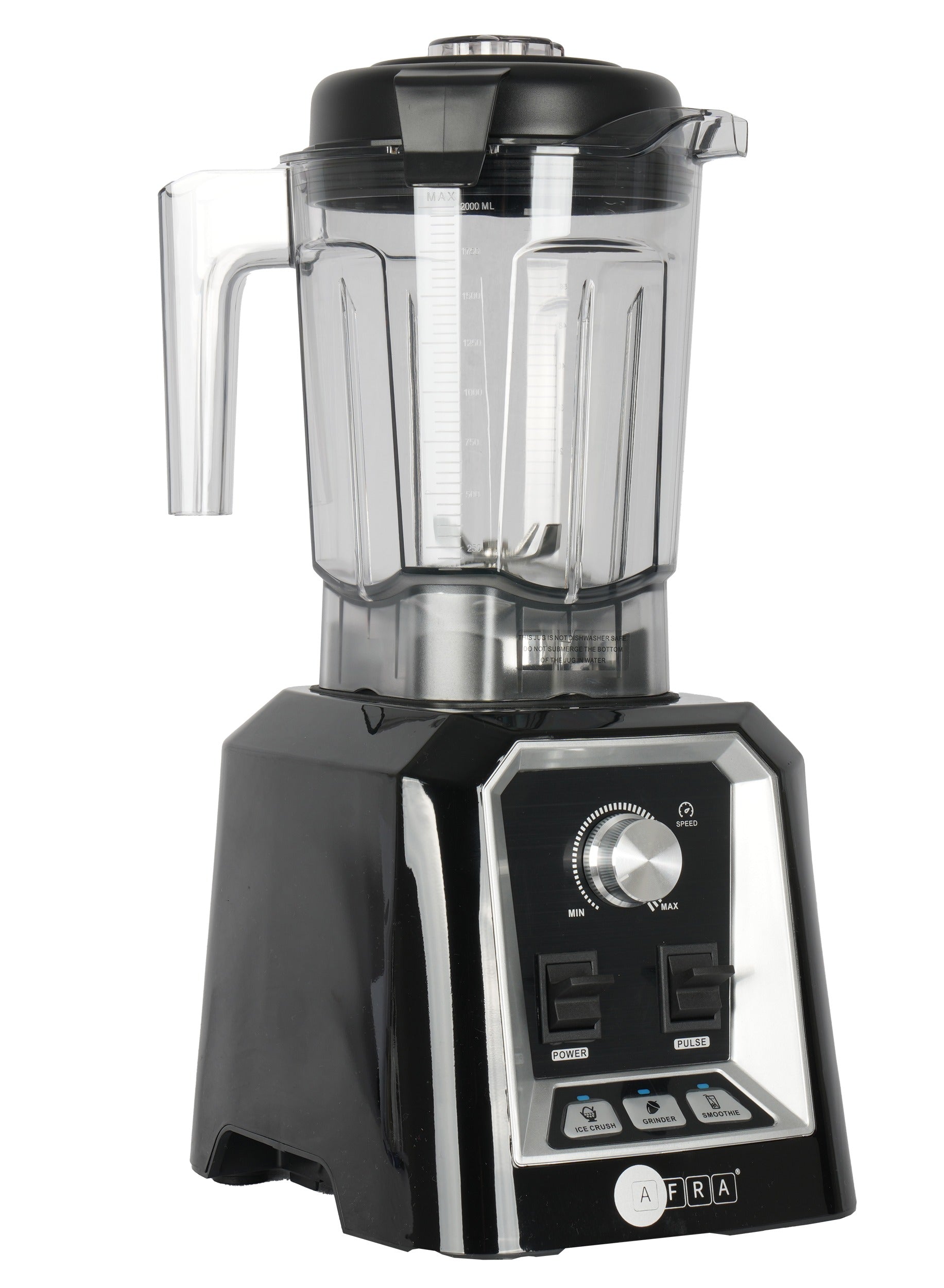 AFRA High-Speed Blender | 1600W | 2000ML Unbreakable Jar | 6 PCS SUS Blades | 100% Pure Copper Motor | Time Setting | ETL, CB, GS, CE Certified | 2-Year Warranty 2 L 1600 W AF-162PBBK black