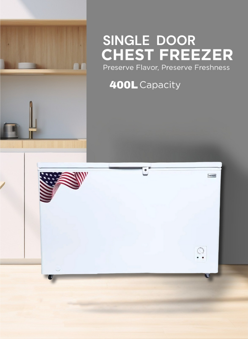 Admiral 400 L Chest Freezer – Large‑Capacity Deep Freezer with Ultra‑Quiet High‑Performance Compressor, Energy‑Efficient Tropical Design, Eco‑Friendly R600a Refrigerant, Lockable Lid with Interior Light – White-ADCF400WE 400 L 230 W ADCF400WE White