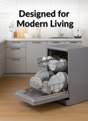 Admiral Freestanding Dishwasher, 14 Place Setting, 7 Auto Programs, Silent & High Energy Efficient, Half Load Function, Rapid Wash, Child Lock, Off -Peak Wash, Extra Drying, 1 Year Warranty 14 L 1800 W ADDW147USCP Silver