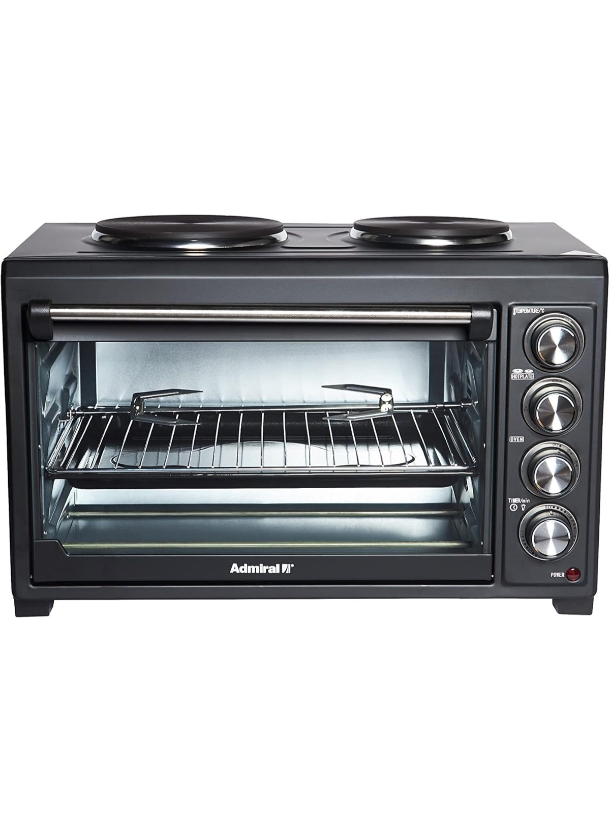 Admiral ADEO45NBSCP‑HP 45 L Electric Oven with Dual Hot Plates, Convection & Motorized Rotisserie – 2800 W