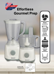 Admiral 1.5L Food Processor with 800W Motor, Multi-Function Shredding, Slicing, Kneading, Whisking, Juicing & Blending – Model ADFP9081 (White)