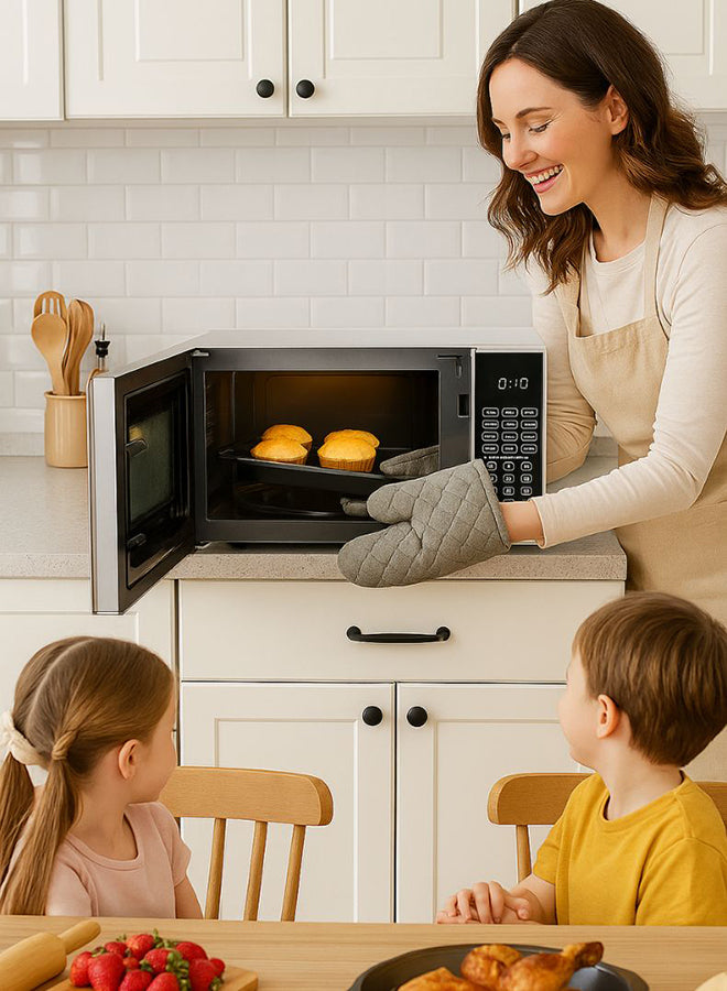 Admiral 25L Microwave Oven, 800W Power, Mechanical Knob Control, Compact & Stylish Design – Model ADMW25WSWP (Black) – 1 Year Warranty