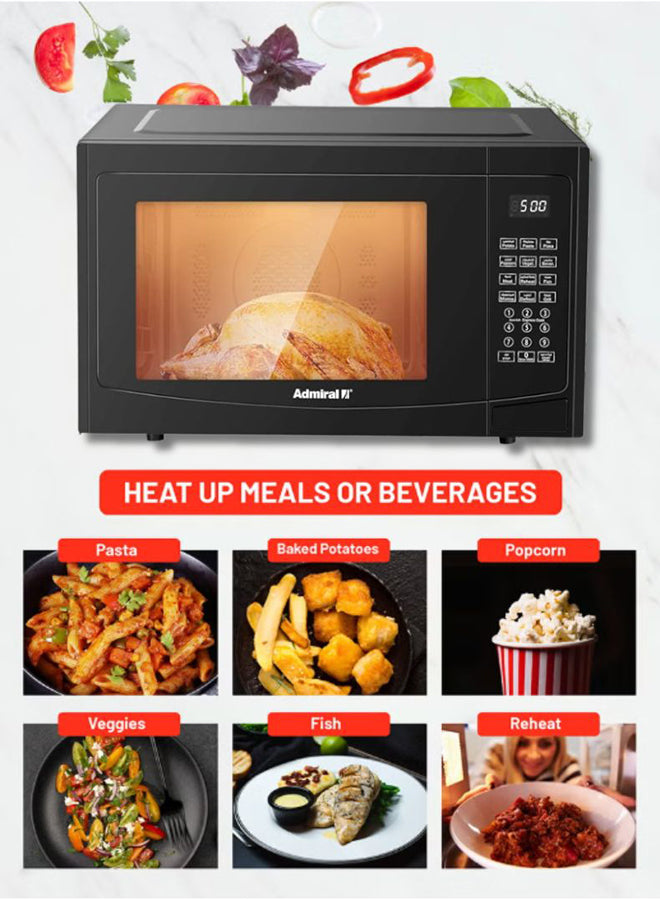 Admiral 30L Microwave Oven, 800W Power, Mechanical Control, Large Capacity, Compact Design – 1 Year Warranty – Black ADMW30WSWP