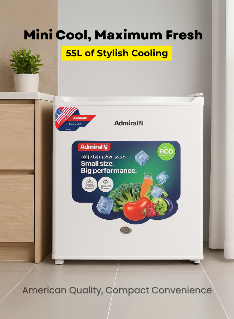 Admiral Single Door Refrigerator Gross Capacity 55L, Net Capacity 46L ADSD55MWP White