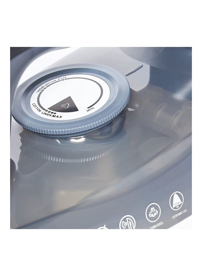 Admiral 2800W Steam Iron with 40g/min Steam Rate, Adjustable Mechanical Temperature Control, 350ml Water Tank, 220-240V – Model ADSI2800R (Black & White)