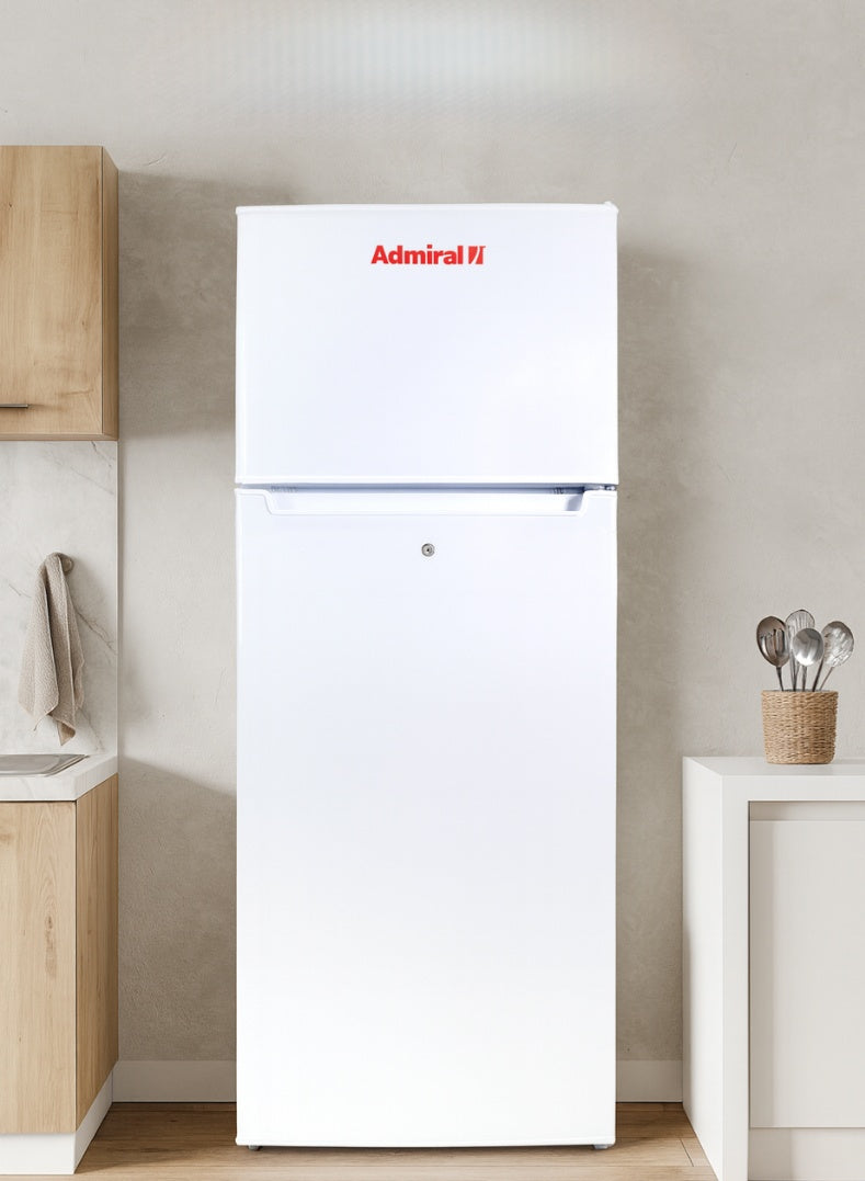 Admiral 220 L Gross / 169 L Net, Double Door Refrigerator, Defrost, R600a Refrigerant, Temperature Control, Inside Light, Inside Condenser, Vegetable Crisper, Bottle Racks, Removable Gasket, Adjustable Foot ADTM22RSP