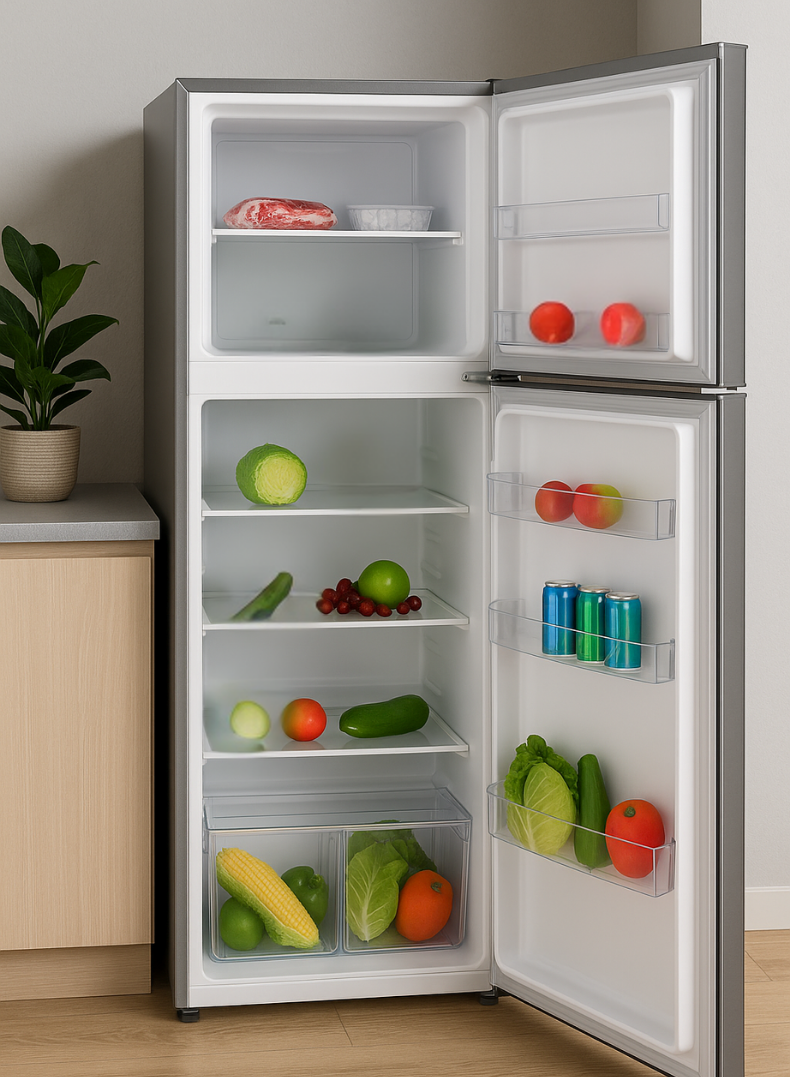 Admiral ADTM45MSP Double Door Top Mount Refrigerator – 450L Gross Capacity, Stainless Steel Finish, Frost-Free Cooling, Adjustable Shelves, Humidity-Control Crisper, Energy Efficient Compressor, Low Noise Operation – Ideal for Large Families – Silver