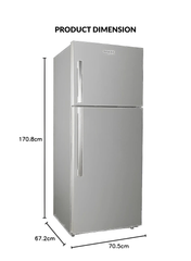 Admiral Top Mount Double Door Refrigerator – 530L Gross Capacity, Premium Stainless Steel Finish, Frost-Free , Multi-Airflow System, Adjustable Shelves, Large Crisper Drawer, Energy Efficient & Low Noise – Silver – Ideal for Large Homes and Kitchens.