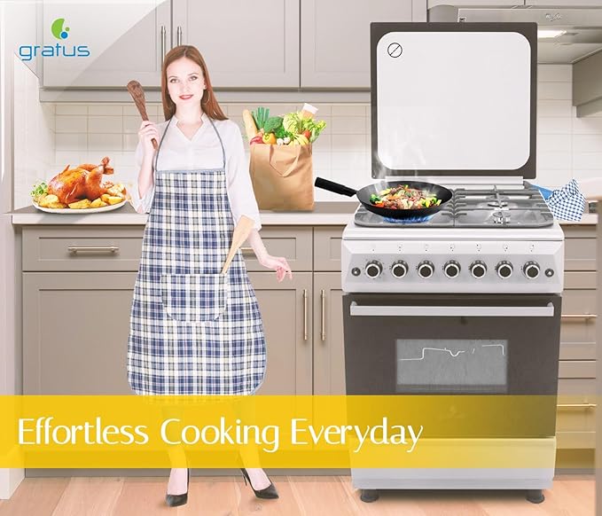 Gratus 60×60 cm Free‑Standing Gas Cooker | 4 Euro‑Style Burners • Turbo‑Fan Oven with Self‑Clean & Digital Timer • Made in Turkey • Model FCR604KTSS1