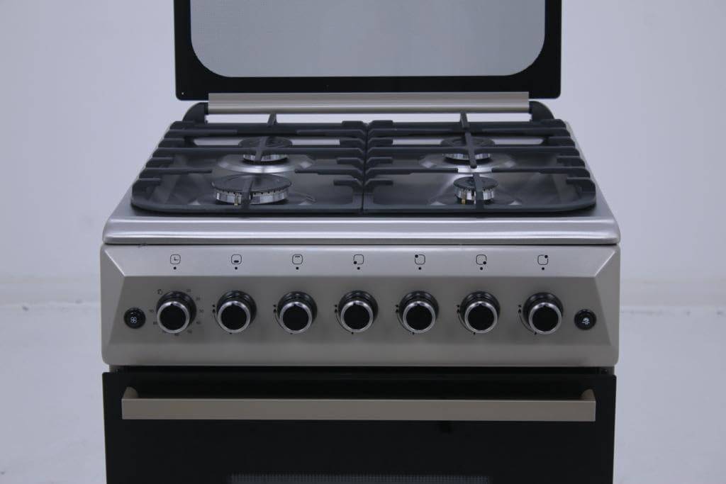 Gratus 60×60 cm Free‑Standing Gas Cooker | 4 Euro‑Style Burners • Turbo‑Fan Oven with Self‑Clean & Digital Timer • Made in Turkey • Model FCR604KTSS1