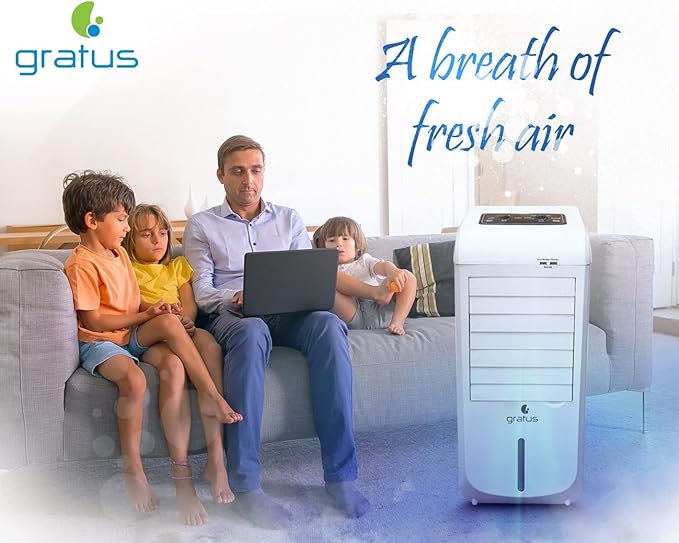 Gratus GADX9939 – 15 L Barred Series Evaporative Air Cooler with Dual-Flow Technology & 2 USB Ports