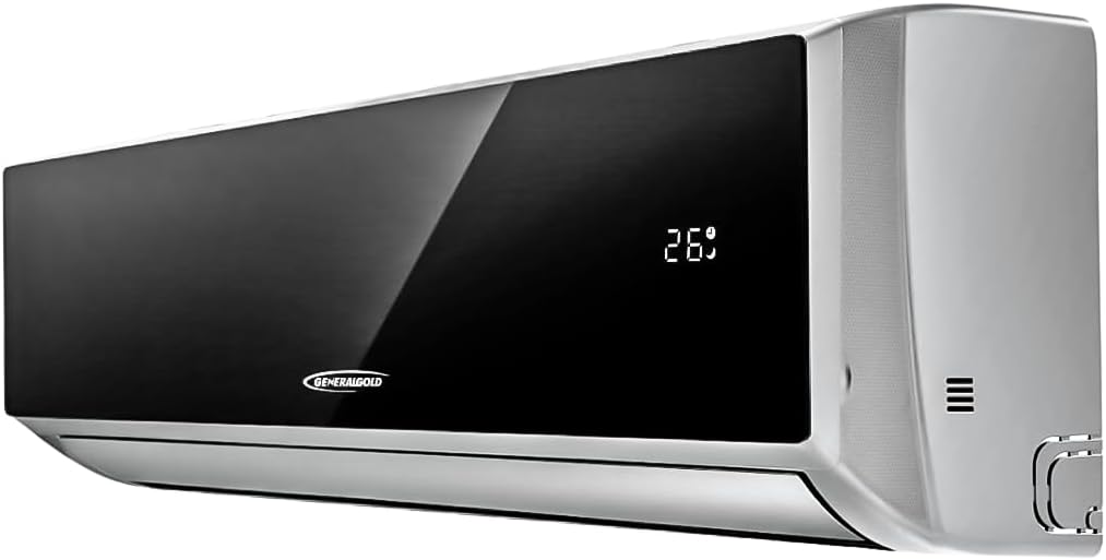 General Gold 2 Ton Split Air Conditioner – 24000 BTU T3 Cool Only AC with WiFi Control, Black Panel Design, Rotary Compressor, R410 Refrigerant, Quiet Operation & Pipe Kit Included for Home and Office