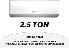 General Gold 2.5 Ton Split Air Conditioner 30000 BTU – T3 Cool Only AC with WiFi Control, Rotary Compressor, R410A High-Efficiency Refrigerant, Quiet Operation, Pipe Kit Included, 2.5T Wall Mounted AC Unit