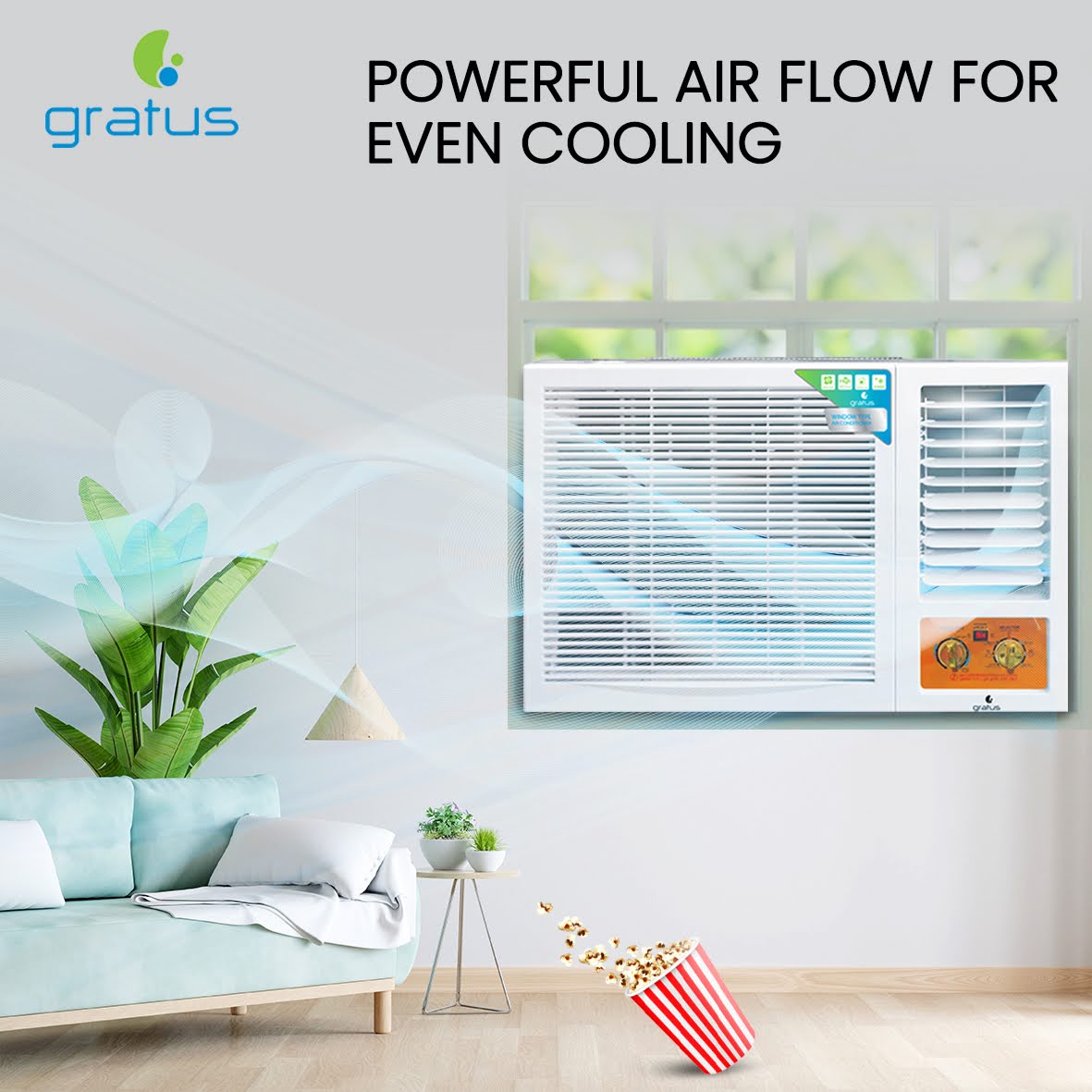 GWAC185TRS – 1.5 Ton Window AC with Heavy-Duty Rotary Compressor, R410A, Auto‑Restart & Grooved Copper Tubing