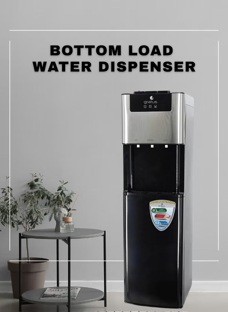 Gratus Bottom‑Load Free‑Standing Hot & Cold Water Dispenser | Stainless Steel Finish | 1 Year Unit & 2 Year Compressor Warranty | Model GWDB413ACRCW