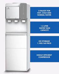 Gratus Ice Maker & 3‑Tap Water Dispenser (Hot, Cool & Cold) | 1 Year Unit + 2 Year Compressor Warranty | Model GWID1100ACR1DX
