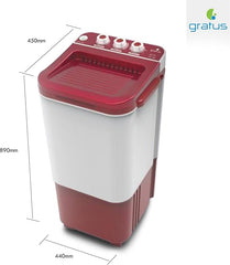 Gratus 7 KG Single‑Tub Top‑Load Washing Machine — Dark Maroon | Model GWST70‑DM