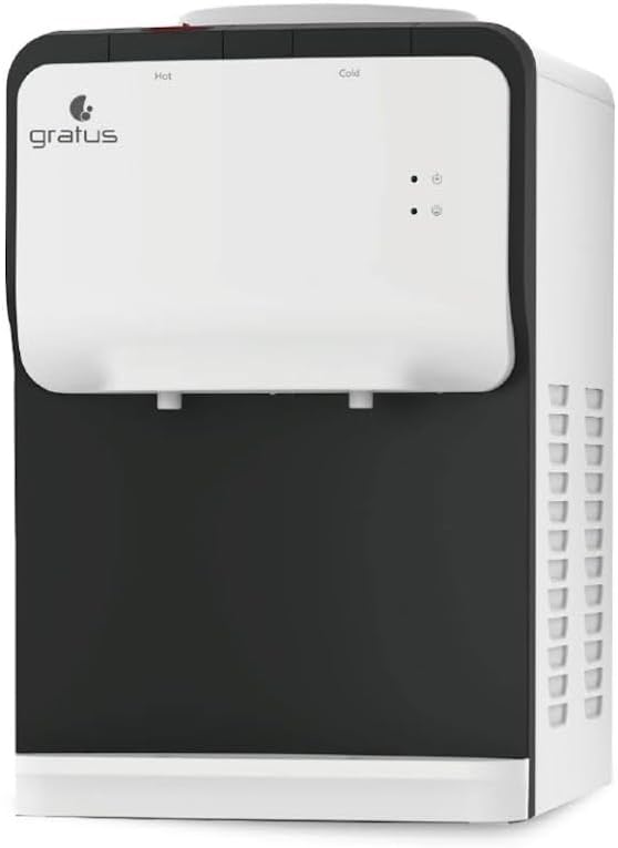 Gratus GWTT21AC 2-Tap Table Top Hot & Cold Water Dispenser – Compact Design, Energy Efficient, 1 Year Full & 2 Year Compressor Warranty