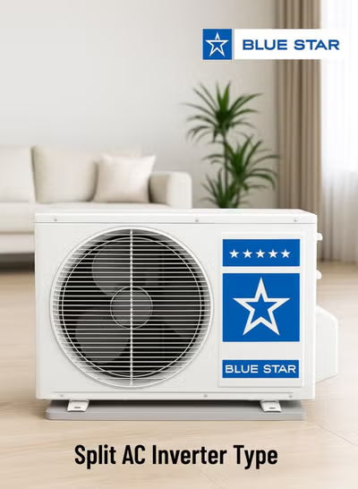 Bluestar 1.5 Ton Inverter Split Air Conditioner | Model HW18CCFAN3-01 | R410A Eco-Friendly Refrigerant | Rotary Compressor | Turbo Cooling | Energy Efficient | 100% Copper | Auto Restart | White