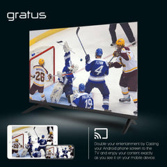 Gratus 32-Inch Edgeless HD Ready LED Smart TV – Android 12, Built-in DVB T2/S2 Receiver, 2 HDMI, 2 USB, High-Resolution Display, Superior Sound – Model LT32A23H