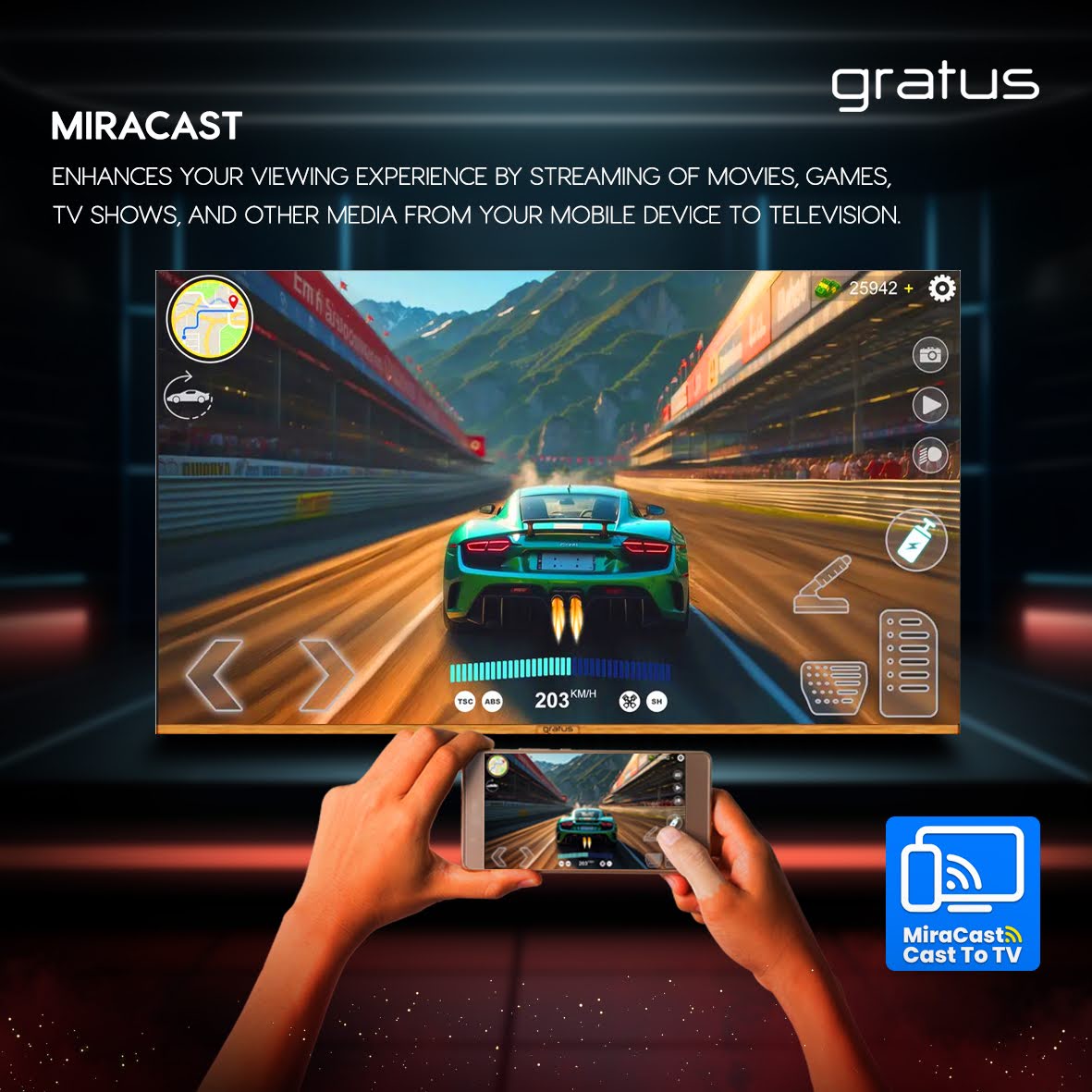 Ggratus 55-Inch 4K UHD Edgeless Smart LED TV – WebOS Powered with ThinQ AI, Quad-Core Processor, Dolby Audio, Voice Control, Dual HDMI/USB – Model LT55W4K23H