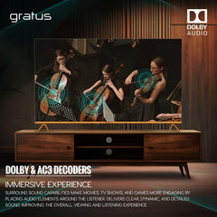 Gratus 65-Inch 4K UHD Edgeless Smart LED TV – WebOS Powered with ThinQ AI, Quad-Core Processor, Dolby Audio, Voice Control, Dual HDMI/USB – Model LT65W4K23H