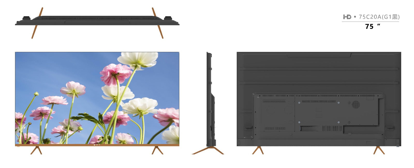 Gratus 75-Inch 4K UHD Edgeless Smart LED TV – WebOS with ThinQ AI, Quad-Core Processor, Dolby Audio, Voice Control, Dual HDMI/USB, Frameless Design – Model LT75W4K23H